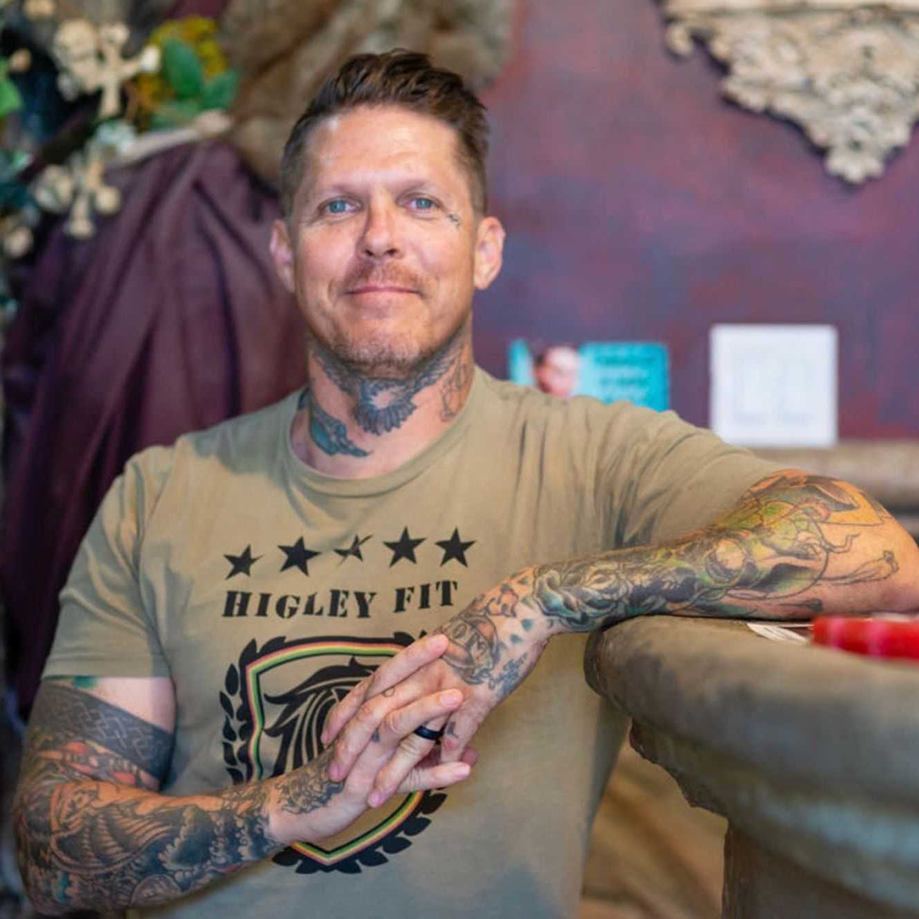 Jason “Elvis” Martin in his private tattoo studio in Hendersonville, Tennessee